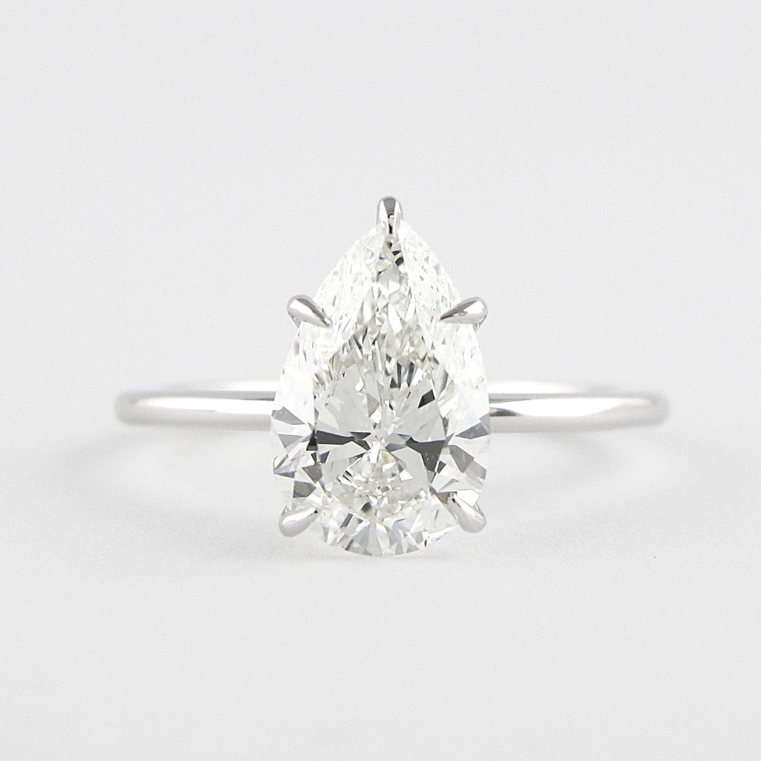 Lab Grown 1.60 CT Pear Cut Diamond Victorian Handmade Ring