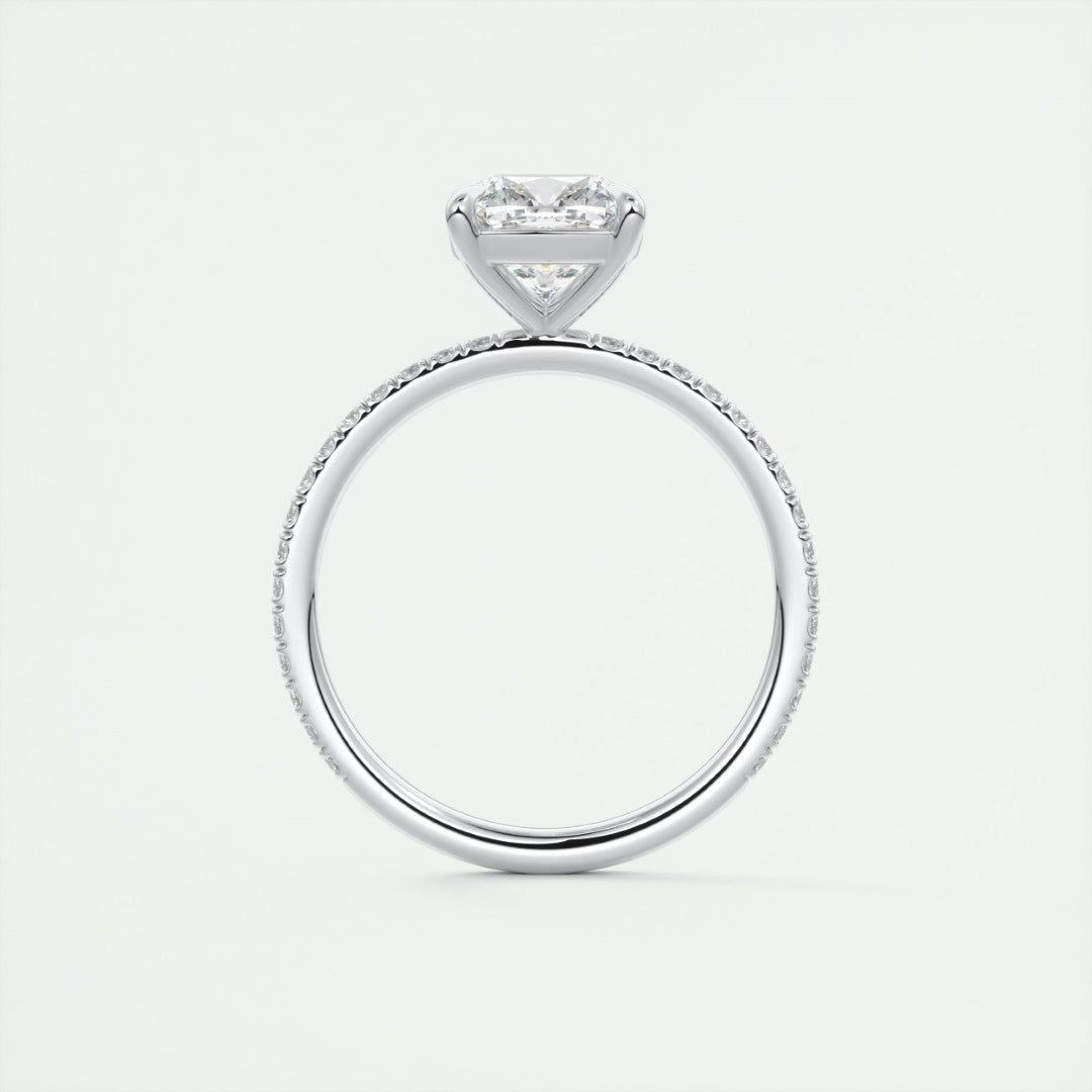 Lab Grown 2.40 CT Cushion Cut Diamond Avant Garde Engagement Ring