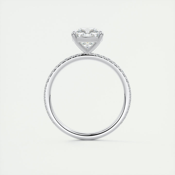 Lab Grown 2.40 CT Cushion Cut Diamond Avant Garde Engagement Ring