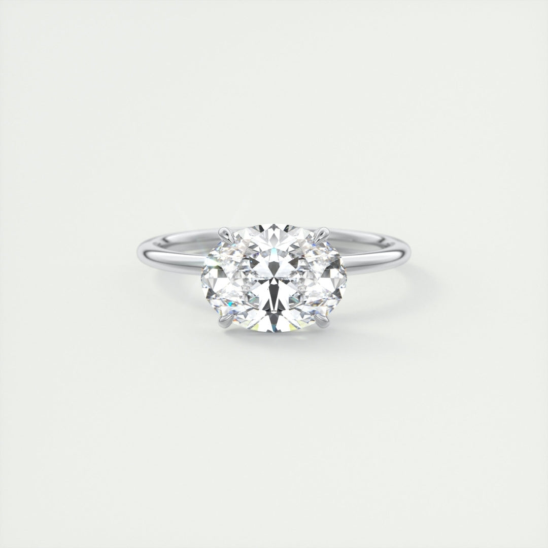 Lab Grown 1.90 CT Oval Cut Diamond Edwardian Anniversary Ring