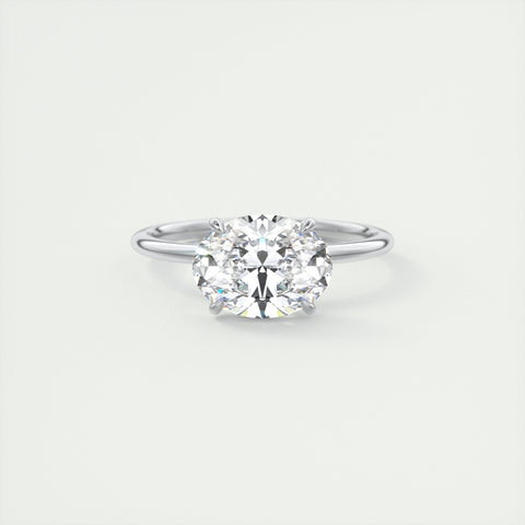 Lab Grown 1.90 CT Oval Cut Diamond Edwardian Anniversary Ring