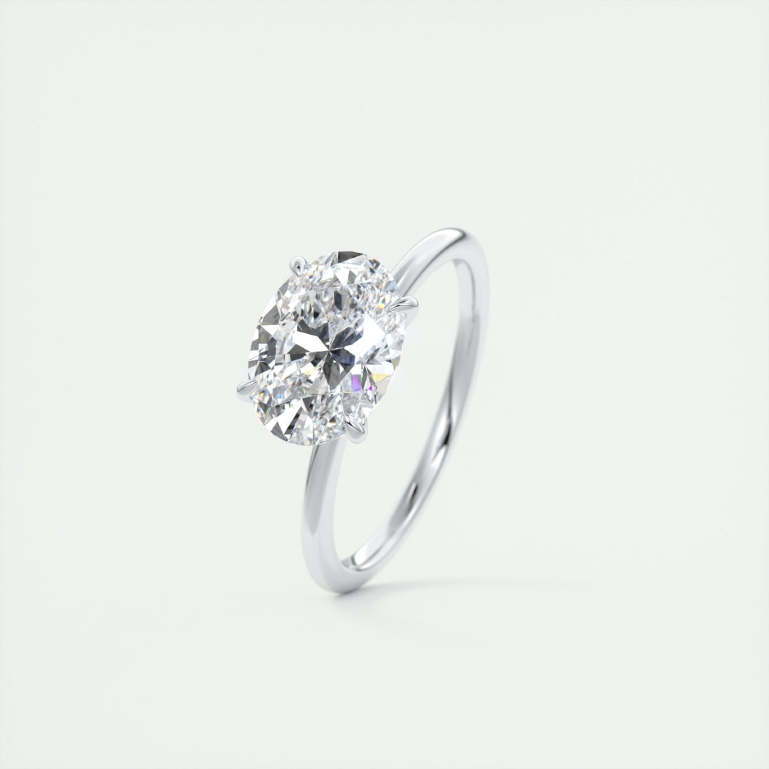 Lab Grown 1.90 CT Oval Cut Diamond Edwardian Anniversary Ring