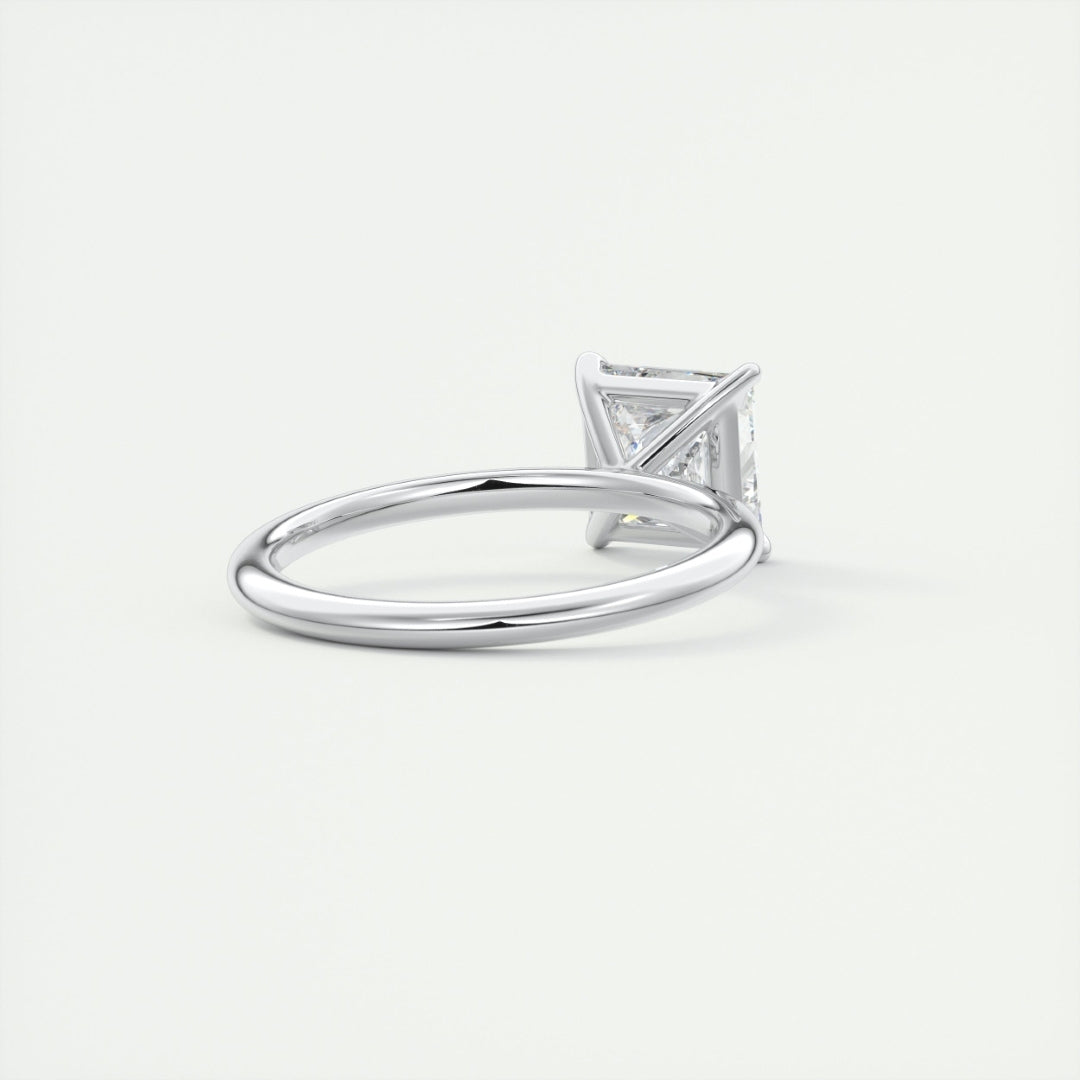 Lab Grown 1.55 CT Princess Cut Diamond Art Deco Wedding Ring