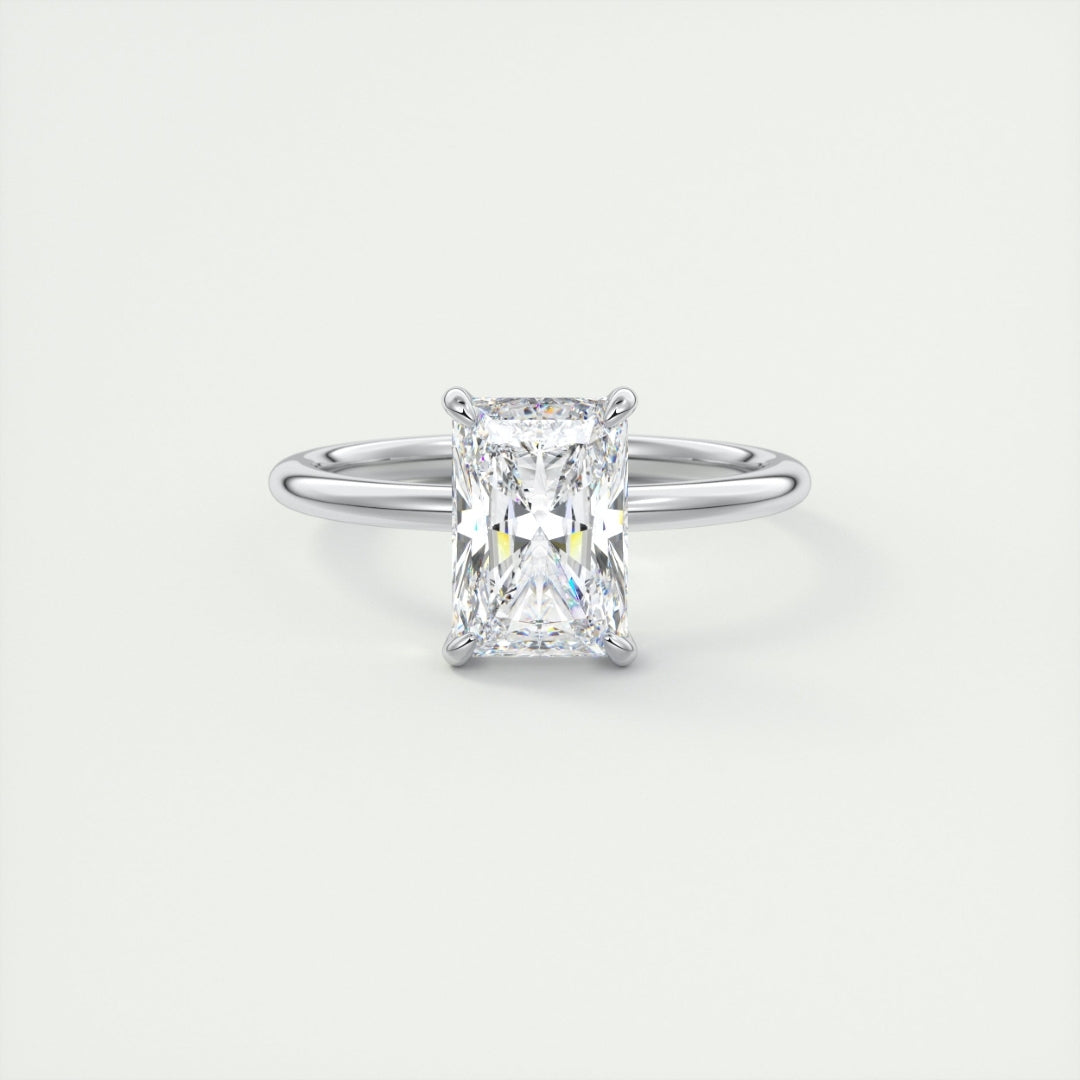 Lab Grown 2.10 CT Radiant Cut Diamond Art Nouveau Anniversary Ring