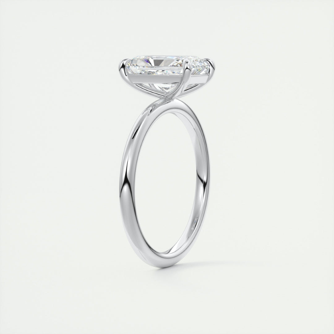 Lab Grown 2.10 CT Radiant Cut Diamond Art Nouveau Anniversary Ring