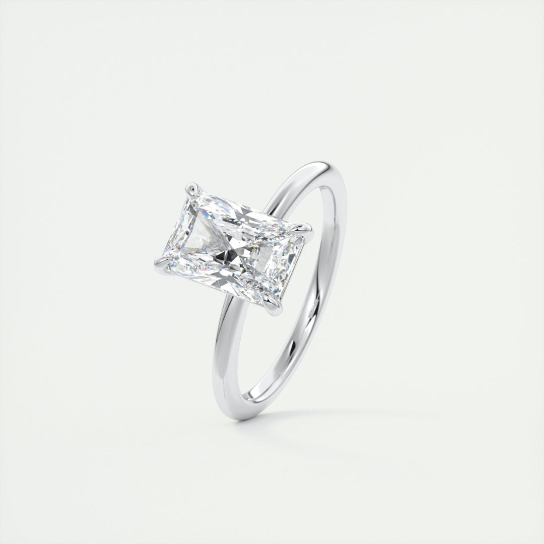 Lab Grown 2.10 CT Radiant Cut Diamond Art Nouveau Anniversary Ring