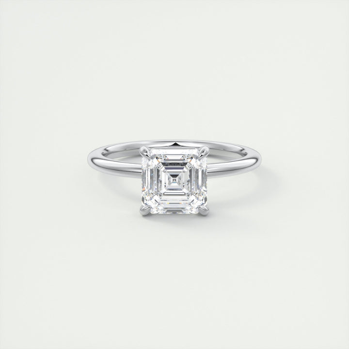 Lab Grown 1.20 CT Asscher Cut Diamond Mid-Century Handmade Ring