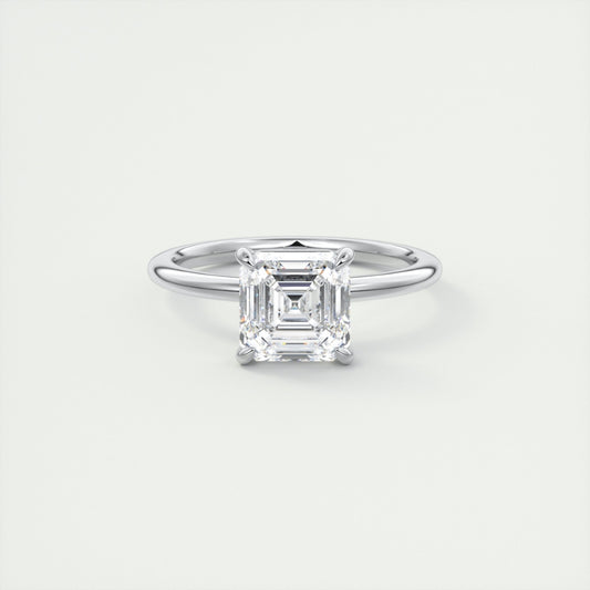 Lab Grown 1.20 CT Asscher Cut Diamond Mid-Century Handmade Ring