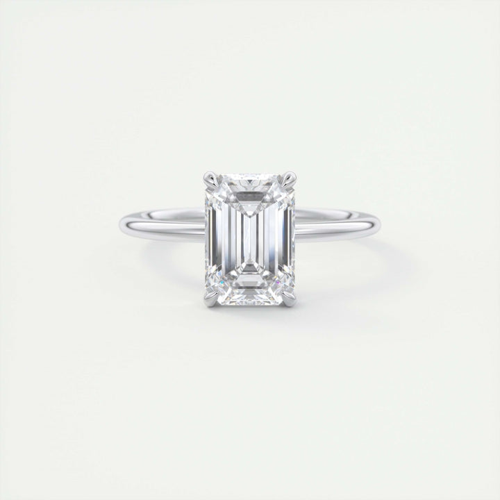 Lab Grown 2.13 CT Emerald Cut Diamond Minimalist Engagement Ring