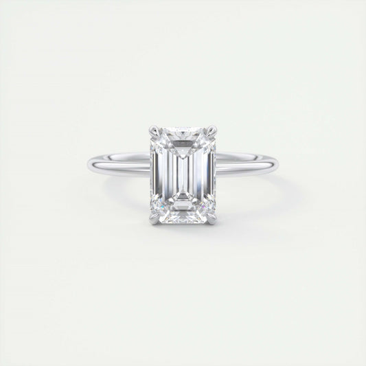 Lab Grown 2.13 CT Emerald Cut Diamond Minimalist Engagement Ring