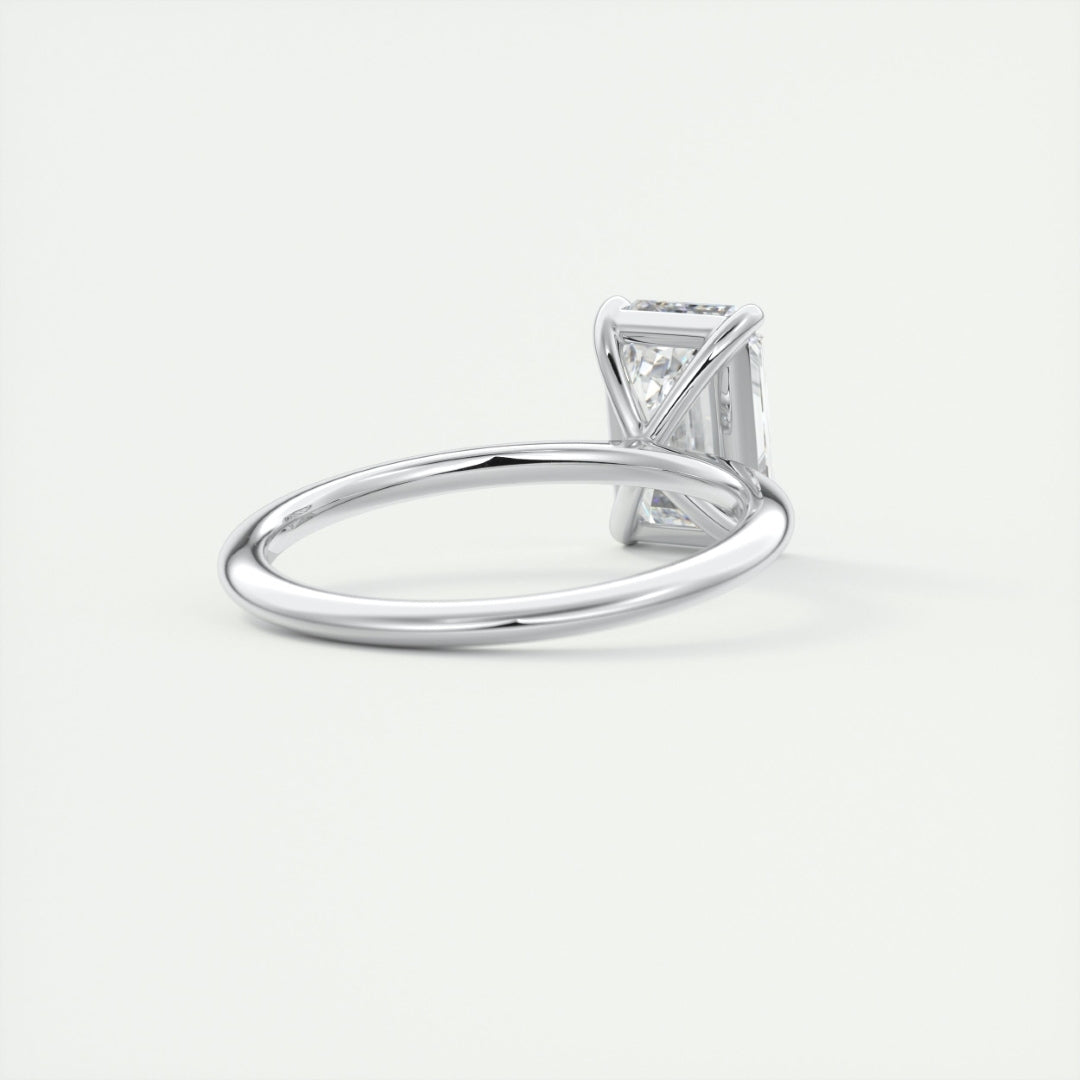 Lab Grown 2.13 CT Emerald Cut Diamond Minimalist Engagement Ring