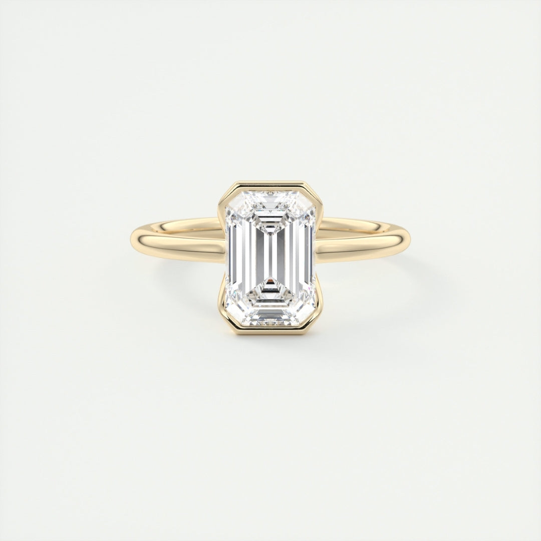 Lab Grown 1.30 CT Emerald Cut Diamond Victorian Wedding Ring