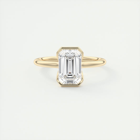 Lab Grown 1.30 CT Emerald Cut Diamond Victorian Wedding Ring