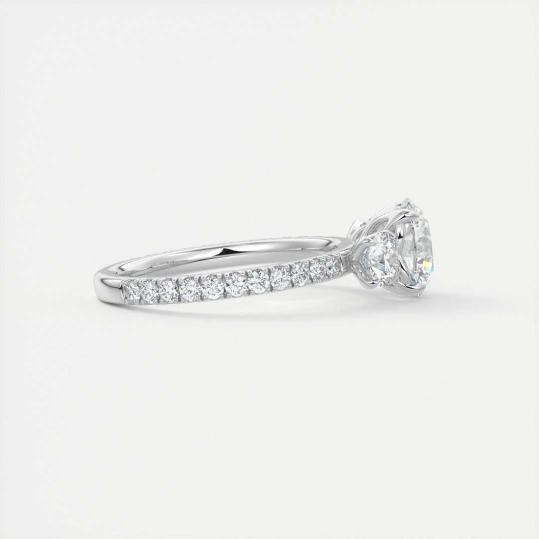 Lab Grown 2.89 CT Round Cut Diamond Avant Garde Anniversary Ring