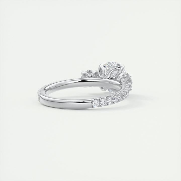 Lab Grown 2.89 CT Round Cut Diamond Avant Garde Anniversary Ring