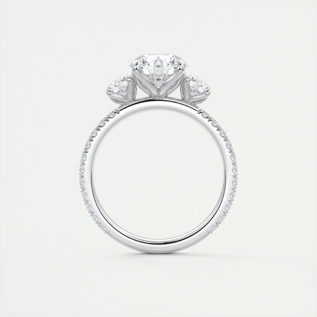 Lab Grown 2.89 CT Round Cut Diamond Avant Garde Anniversary Ring