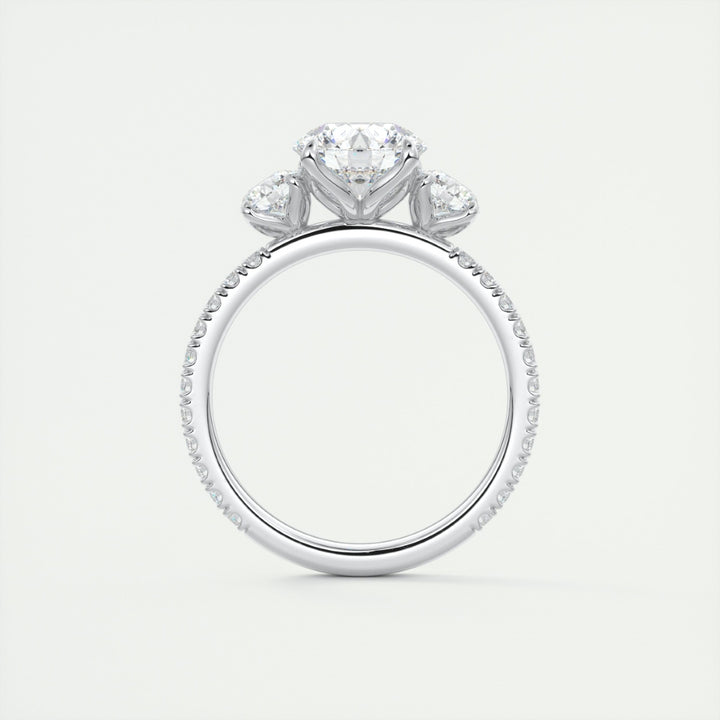 Lab Grown 2.89 CT Round Cut Diamond Avant Garde Anniversary Ring