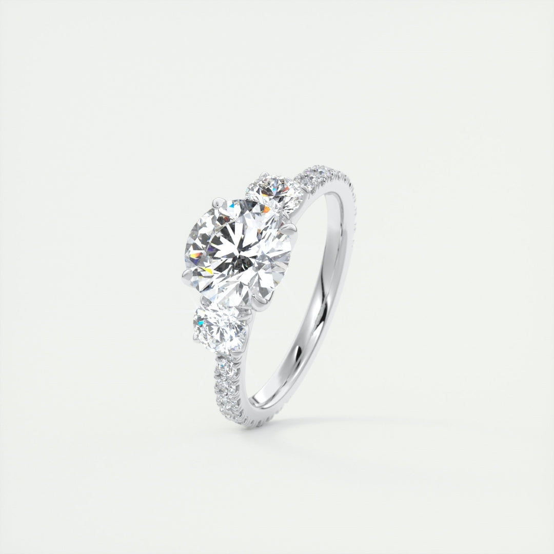 Lab Grown 2.89 CT Round Cut Diamond Avant Garde Anniversary Ring