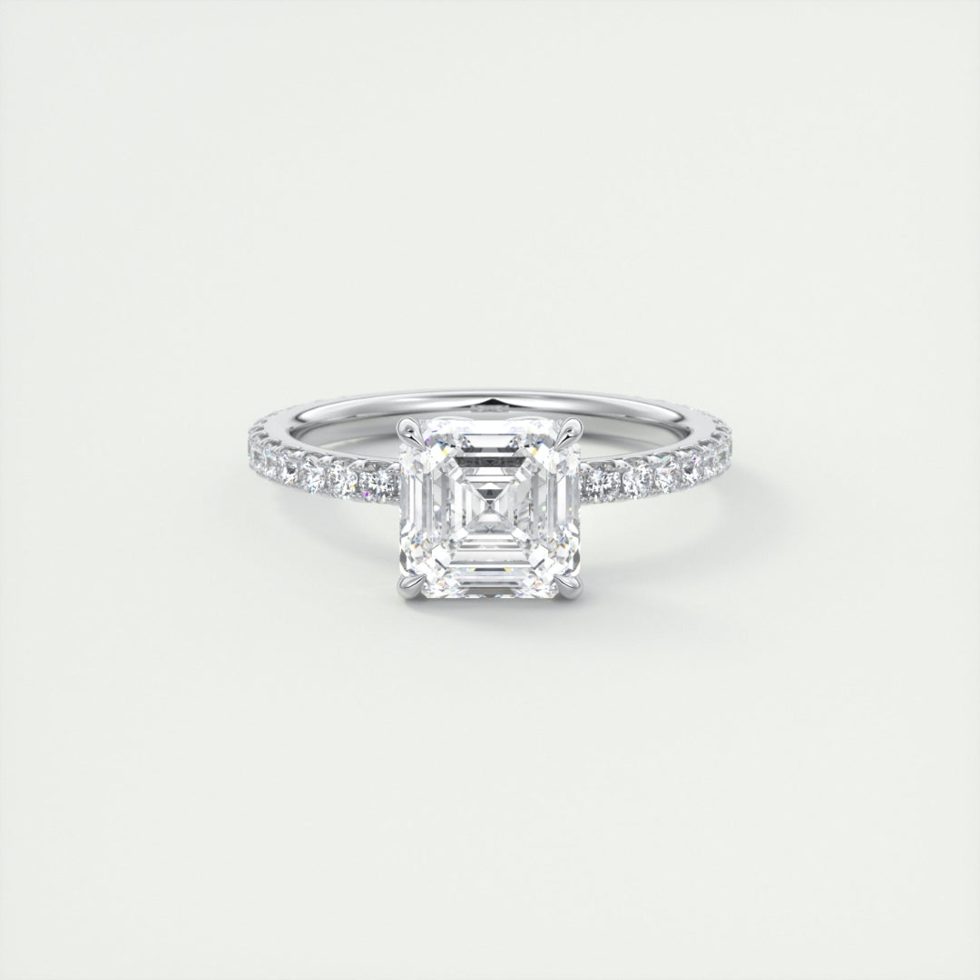 Lab Grown 2.45 CT Asscher Cut Diamond Brutalist Engagement Ring