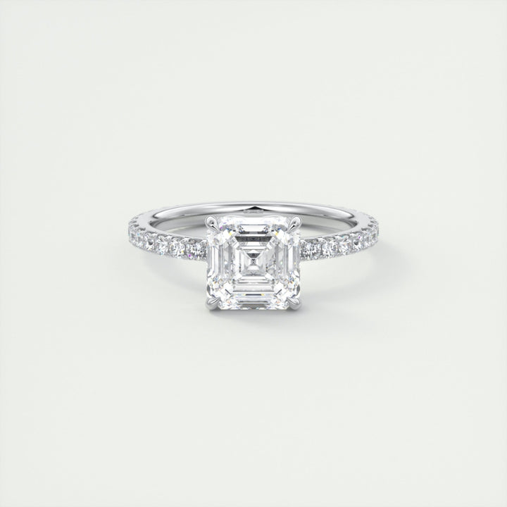 Lab Grown 2.45 CT Asscher Cut Diamond Brutalist Engagement Ring