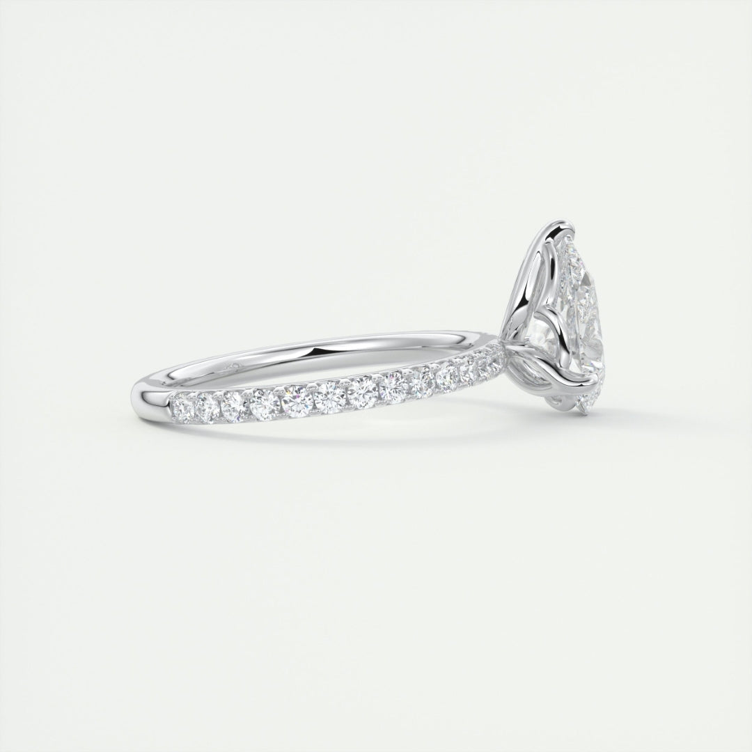 Lab Grown 2.39 CT Pear Cut Diamond Celtic Wedding Ring