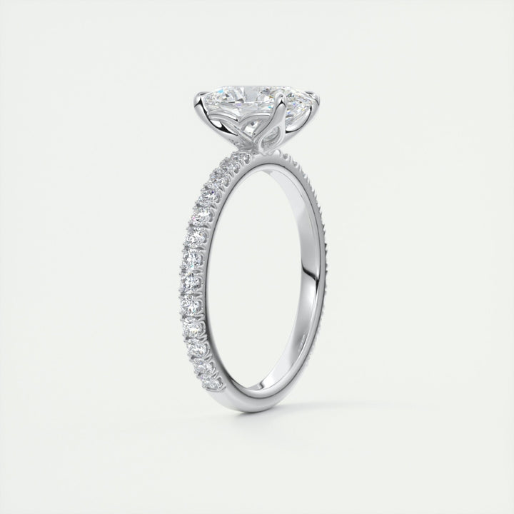 Lab Grown 2.20 CT Oval Cut Diamond Gothic Handmade Ring