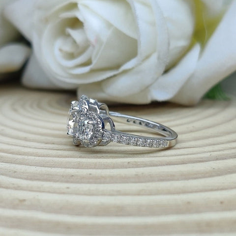 Comparatively Round Cut Diamond Engagement Ring