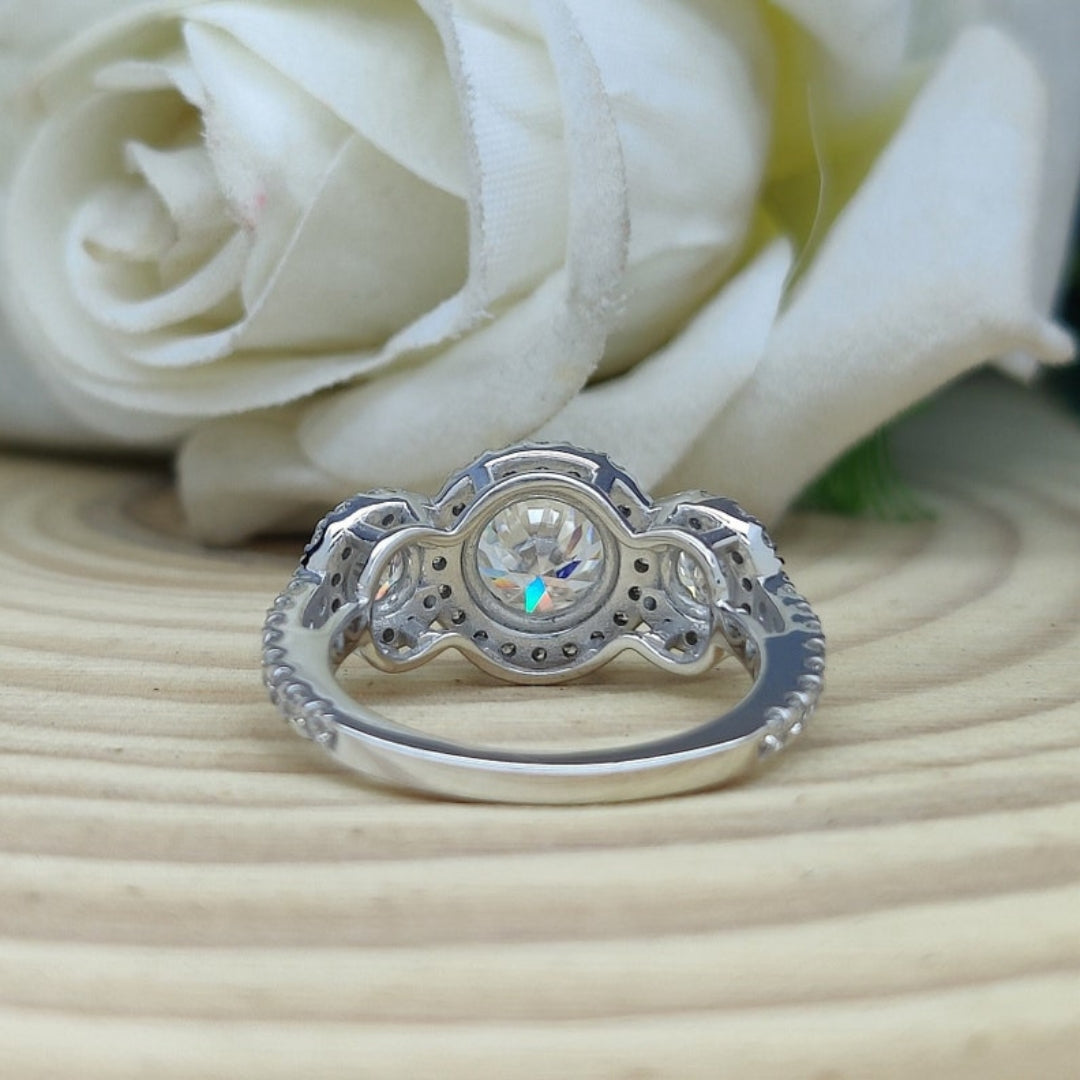 Comparatively Round Cut Diamond Engagement Ring