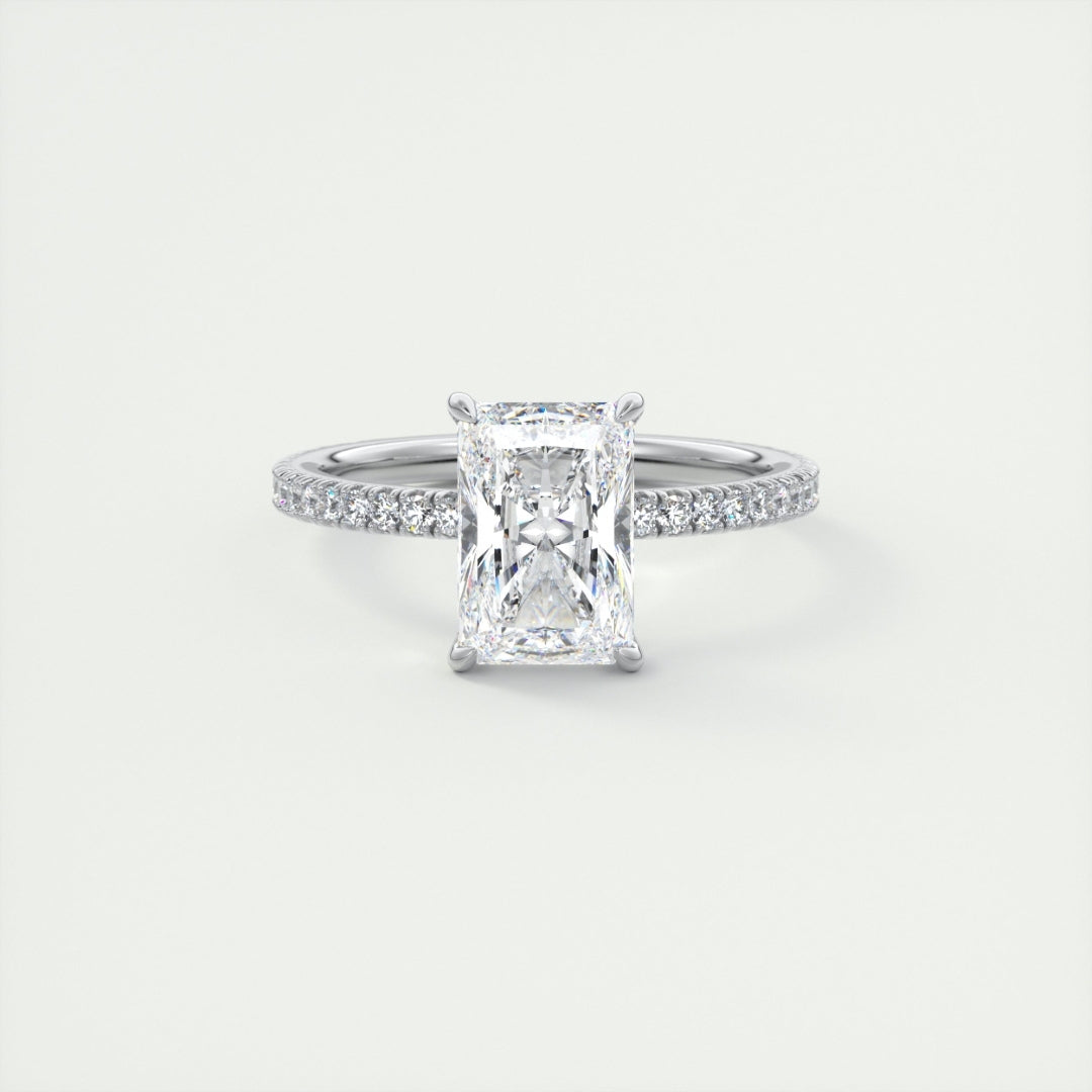 Lab Grown 2.62 CT Radiant Cut Diamond Art Nouveau Wedding Ring