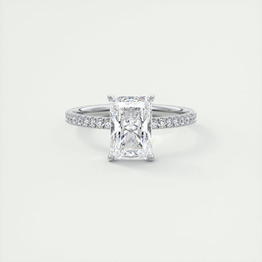 Lab Grown 2.62 CT Radiant Cut Diamond Art Nouveau Wedding Ring