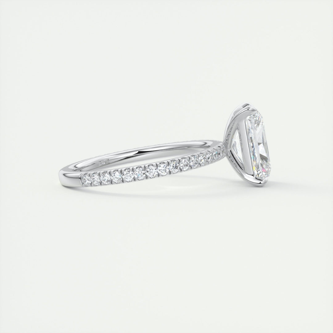 Lab Grown 2.62 CT Radiant Cut Diamond Art Nouveau Wedding Ring