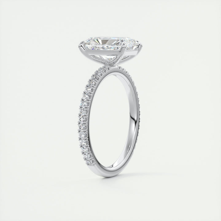 Lab Grown 2.62 CT Radiant Cut Diamond Art Nouveau Wedding Ring