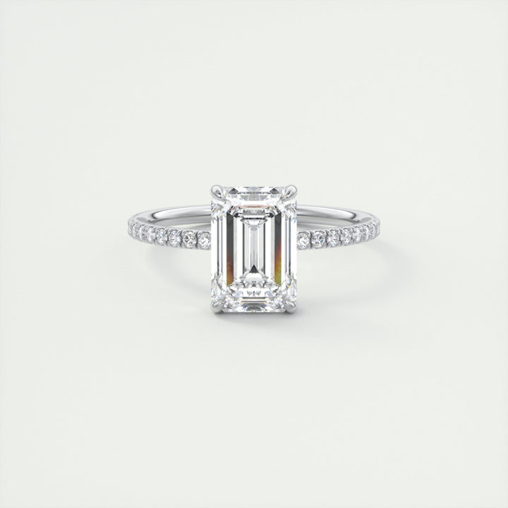 Lab Grown 2.75 CT Emerald Cut Diamond Mid-Century Anniversary Ring