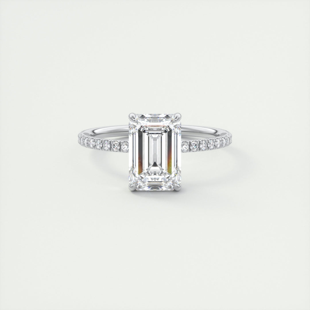 Lab Grown 2.75 CT Emerald Cut Diamond Mid-Century Anniversary Ring