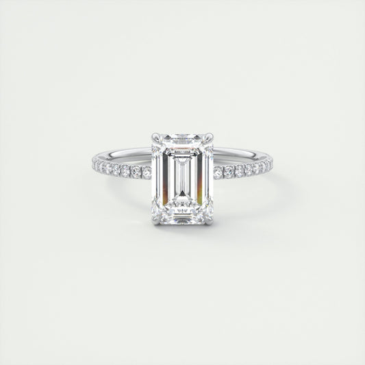 Lab Grown 2.75 CT Emerald Cut Diamond Mid-Century Anniversary Ring