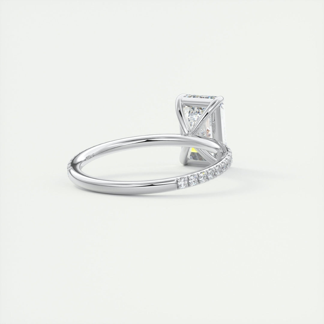 Lab Grown 2.75 CT Emerald Cut Diamond Mid-Century Anniversary Ring