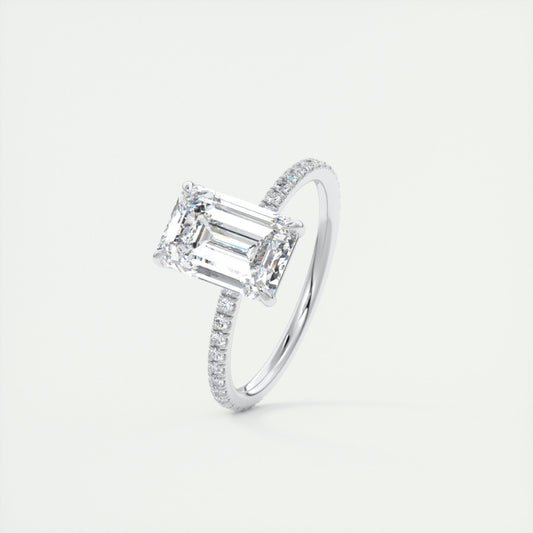 Lab Grown 2.75 CT Emerald Cut Diamond Mid-Century Anniversary Ring