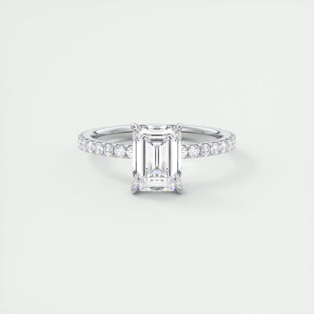 Lab Grown 2.94 CT Emerald Cut Diamond Minimalist Handmade Ring