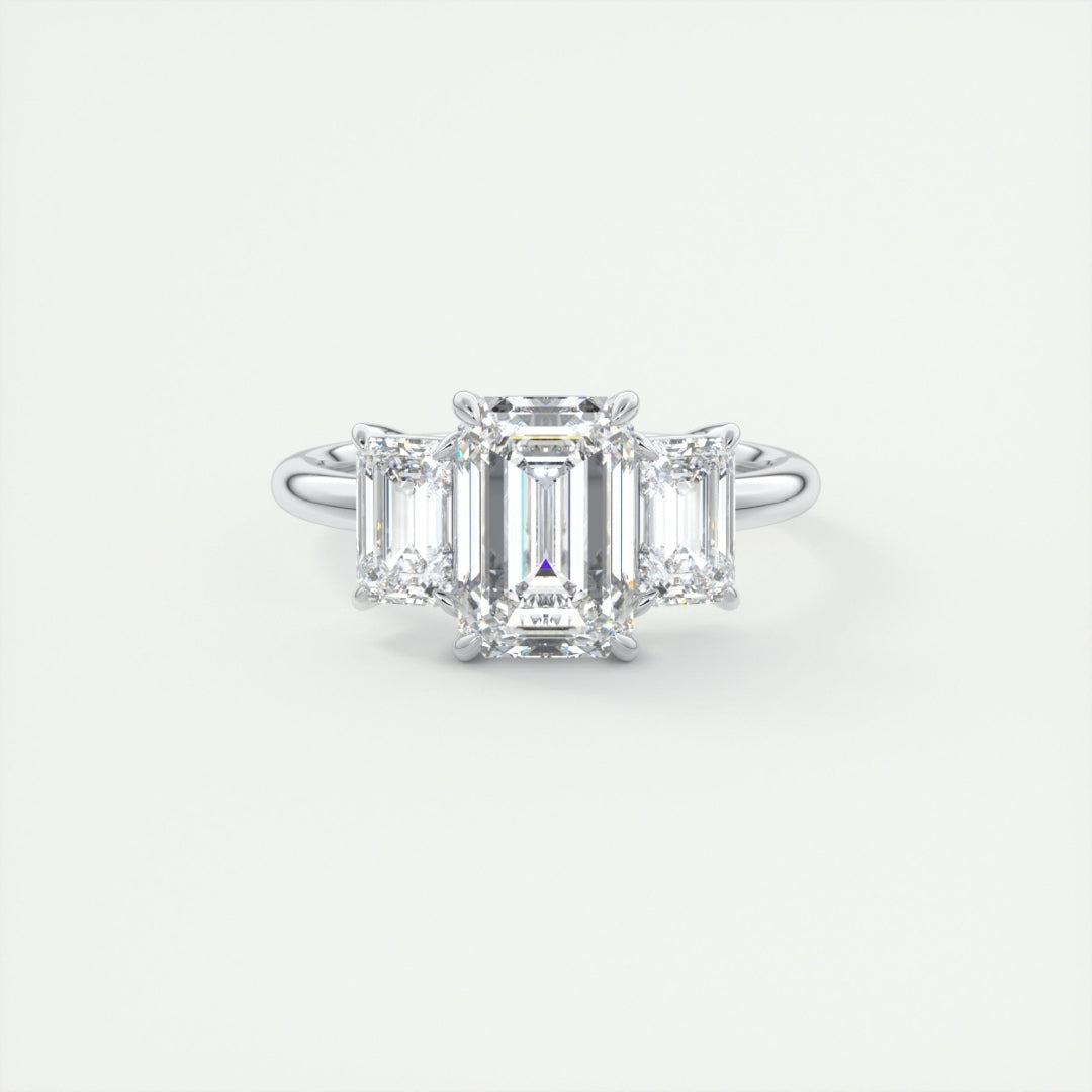 Lab Grown 3.64 CT Emerald Cut Diamond Victorian Engagement Ring