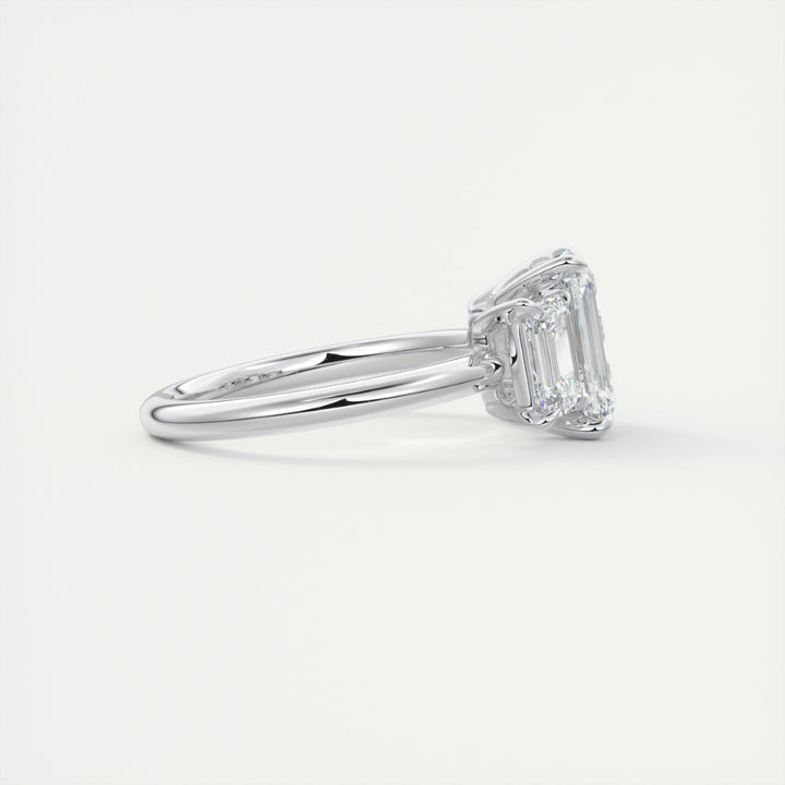 Lab Grown 3.64 CT Emerald Cut Diamond Victorian Engagement Ring