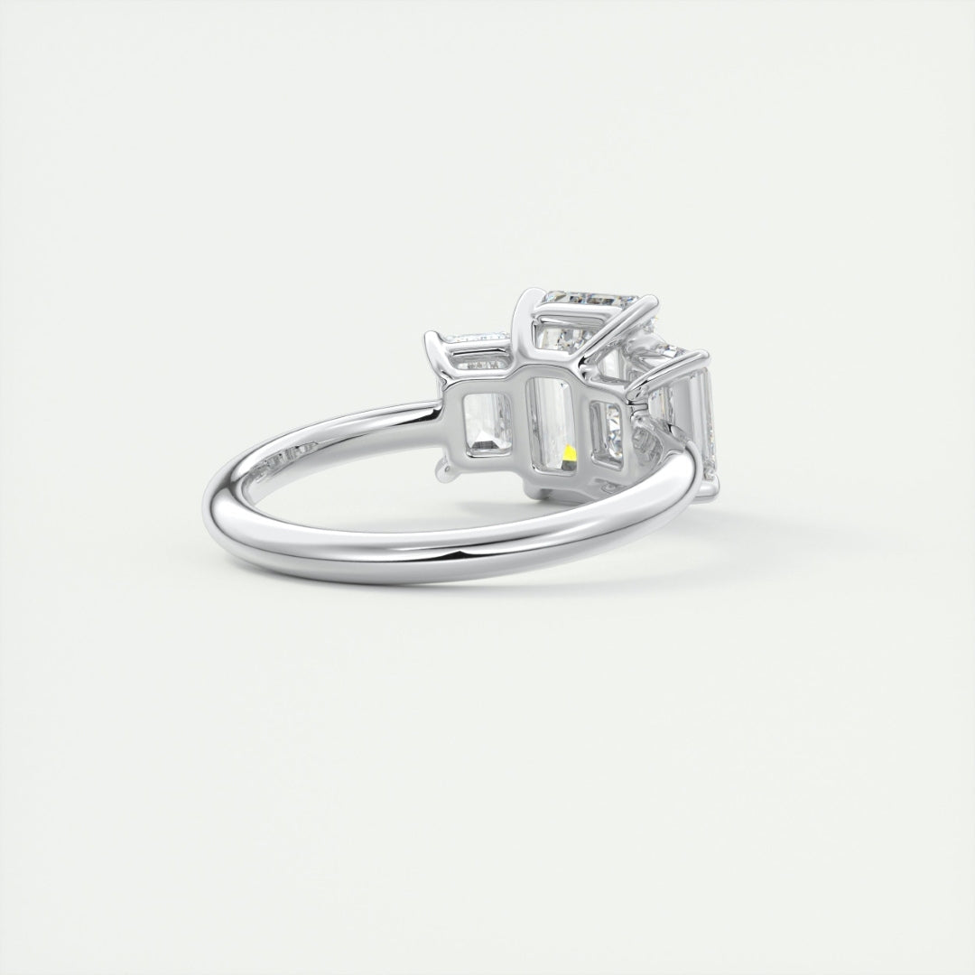 Lab Grown 3.64 CT Emerald Cut Diamond Victorian Engagement Ring