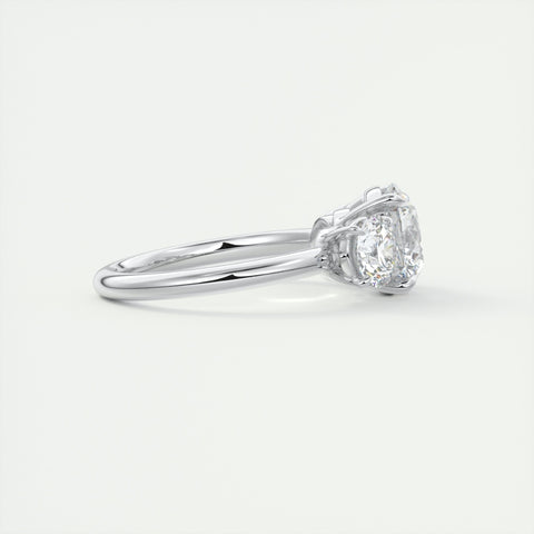 Lab Grown 3.30 CT Round Cut Diamond Avant Garde Engagement Ring