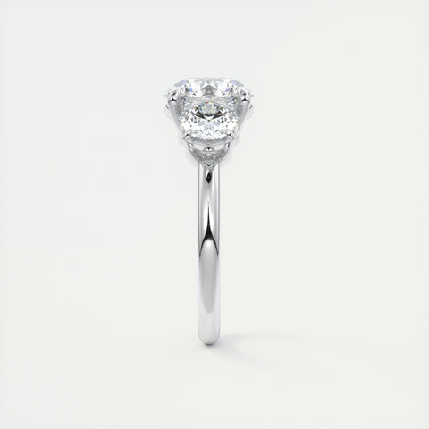 Lab Grown 3.30 CT Round Cut Diamond Avant Garde Engagement Ring