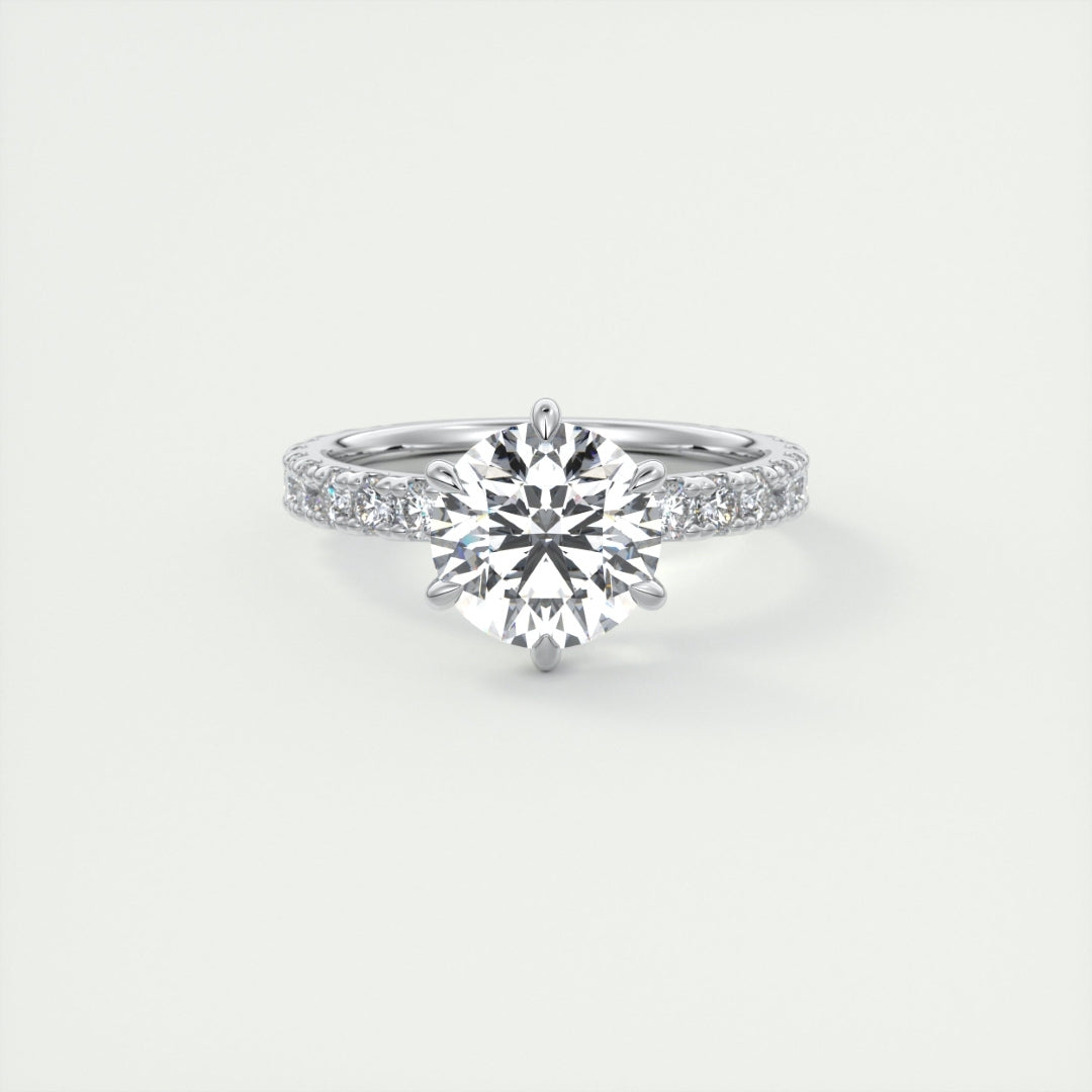 Lab Grown 2.81 CT Round Cut Diamond Edwardian Handmade Ring