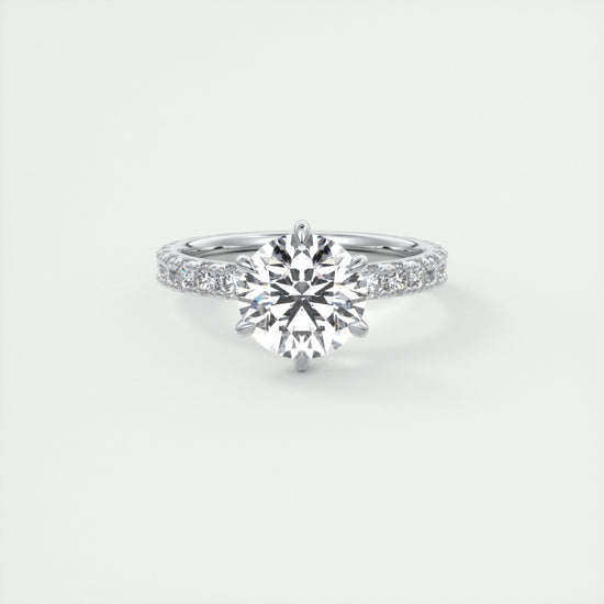 Lab Grown 2.81 CT Round Cut Diamond Edwardian Handmade Ring