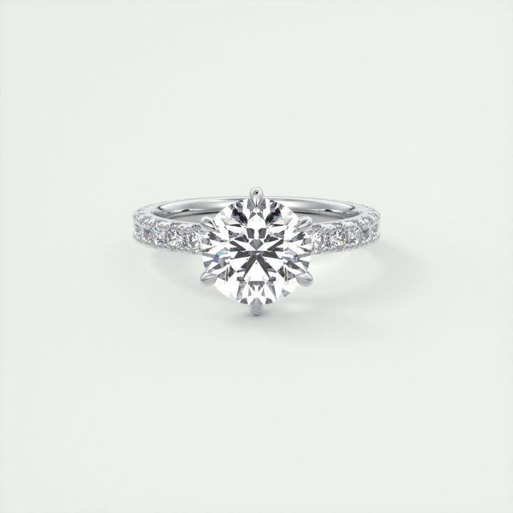 Lab Grown 2.81 CT Round Cut Diamond Edwardian Handmade Ring