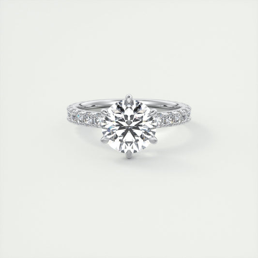 Lab Grown 2.81 CT Round Cut Diamond Edwardian Handmade Ring