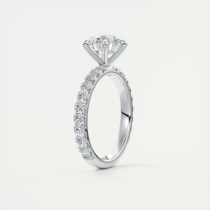 Lab Grown 2.81 CT Round Cut Diamond Edwardian Handmade Ring