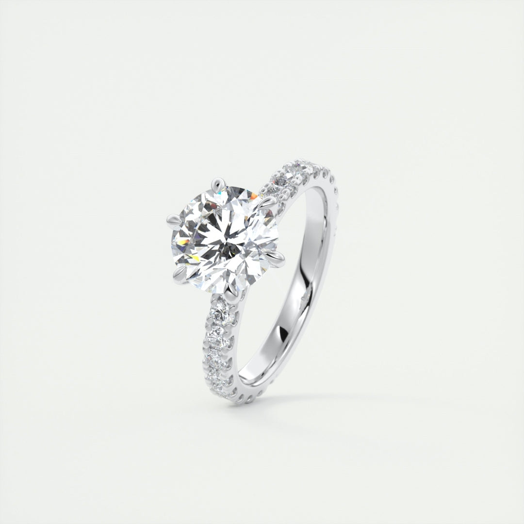 Lab Grown 2.81 CT Round Cut Diamond Edwardian Handmade Ring