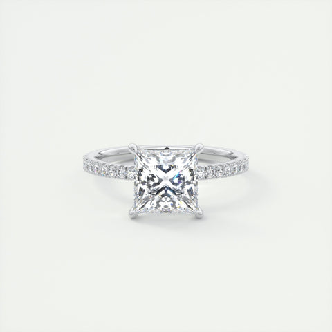 Lab Grown 2.43 CT Princess Cut Diamond Gothic Wedding Ring